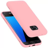 Etui i futerały do telefonów - Pokrowiec Do Samsung Galaxy S7 EDGE Etui w LIQUID RÓŻOWY TPU Silikon Case Cover Obudowa Ochronny Cadorabo - miniaturka - grafika 1