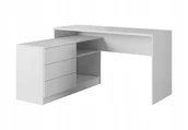 Biurka dla dzieci - Białe narożne biurko młodzieżowe uniwersalne z szufladami do nauki Smart - miniaturka - grafika 1