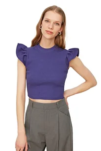 Trendyol Women's Purpurrote bluzka z zbiorami Blouse, fioletowa, średnia - Bluzki damskie - miniaturka - grafika 1