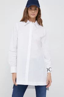 Koszule damskie - Joop! koszula damska kolor biały relaxed z kołnierzykiem klasycznym - grafika 1