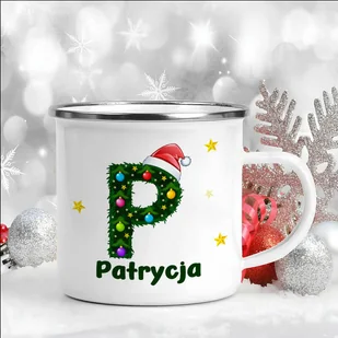 Świąteczny kubek emaliowany z imieniem - Kubki - miniaturka - grafika 1