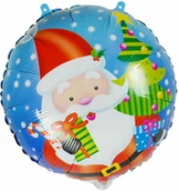 Ozdoby bożonarodzeniowe - Balon foliowy Mikołaj z choinką - 33 cm - 1 szt. - miniaturka - grafika 1