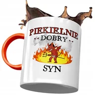 Kubki - Kubek Pomarańczowy Dla Syna Synusia na Prezent z Nadrukiem ze Zdjęciem + Opakowanie na prezent (wzór 02) - miniaturka - grafika 1