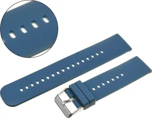 AlleTime Pasek uniwersalny 20 mm silikonowy ciemnoniebieski srebrna zapinka + teleskopy - Akcesoria do smartwatchy - miniaturka - grafika 1