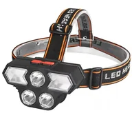 Latarki - Latarka Czołowa Super Jasne 3 Led Światło Ostrzegawcze Ładowana Z Usb - miniaturka - grafika 1