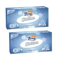 Foxy Chusteczki kosmetyczne Cotton zestaw 2 x 90 szt - Chusteczki higieniczne - miniaturka - grafika 1