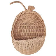 Kosze wiklinowe - Kosz pleciony ścienny rattanowy jabłko naturalny MAKONDE - miniaturka - grafika 1