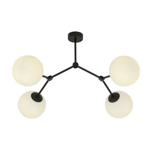 Emibig SPACE 4 BLACK/OPAL 1133/4 lampa sufitowa czarna szkolne klosze 1133/4 - Lampy sufitowe - miniaturka - grafika 1
