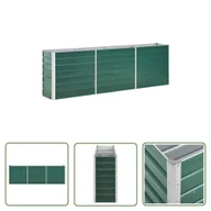 Donice - The Living Store Podwyższona donica z galwanizowanej stali 240x40x77 cm - zielona - Podwyższona Donica - miniaturka - grafika 1