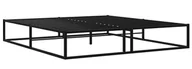 Łóżka - Czarne Industrialne Niskie Łóżko Metalowe 140X200 Cm Dexero - miniaturka - grafika 1