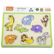 Układanki dla dzieci - VIGA VIGA 50019 Drewniane puzzle: Dzikie zwierzątka VG-50019 - miniaturka - grafika 1