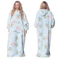 Bluzy damskie - KOC BLUZA Oversize Ciepła Gruba KOCOBLUZA 2w1 XXL AWOKADO Futrzak [KB-XL18] - miniaturka - grafika 1