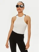 Koszulki i topy damskie - Noisy May Top Maya 27033429 Biały Slim Fit - miniaturka - grafika 1