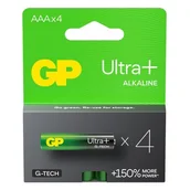 Baterie i akcesoria - Baterie alkaliczne GP Ultra+ Alkaline 24AUP21-SB4 AAA 4 szt. - miniaturka - grafika 1
