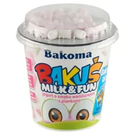 Desery dla dzieci - Bakoma Bakuś Milk & Fun Jogurt o smaku waniliowym z piankami 128 g - miniaturka - grafika 1