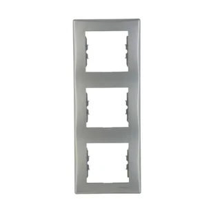 Schneider Electric Ramka potrójna SEDNA aluminium - Wyłączniki światła i elektryczne - miniaturka - grafika 1