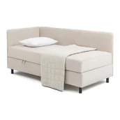 Łóżka - Beżowe tapicerowane łóżko jednoosobowe ze schowkiem i materacem 90x200 cm Avela – Bonami Selection - miniaturka - grafika 1