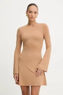 Sukienki - Silvian Heach sukienka KOGHO kolor beżowy mini rozkloszowana GPA25449VE - miniaturka - grafika 1