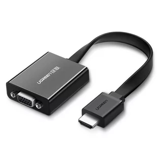 UGREEN Ugreen konwerter cyfrowego sygnału HDMI na sygnał analogowy VGA, do komputerów PC, laptopów, urządzeń Chromebook,  Raspberry Pi, Macbook, Apple TV, obsługa rozdzielczości 1080p, kolor: czarny 40248 - Adaptery i przejściówki - miniaturka - grafika 2