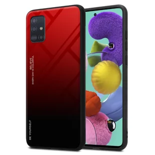 Pokrowiec Do Samsung Galaxy A51 4G / M40s Etui w CZERWONO - CZARNY TPU Obudowa Case Cover Plecki Ochronny Cadorabo - Etui i futerały do telefonów - miniaturka - grafika 1
