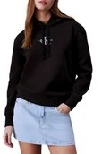 Bluzy damskie - Bluza damska Calvin Klein Jeans z kapturem czarna-S - miniaturka - grafika 1