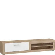 Szafki RTV - Stolik RTV VIK-04 Viki MebloCross Biały Mat / Biały Połysk - miniaturka - grafika 1