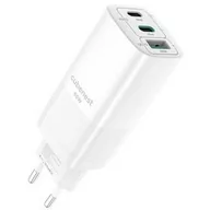 Ładowarki do telefonów - Ładowarka sieciowa CubeNest S3D0 GaN, 1xUSB, 2xUSB-C PD, 65 W Biała - miniaturka - grafika 1