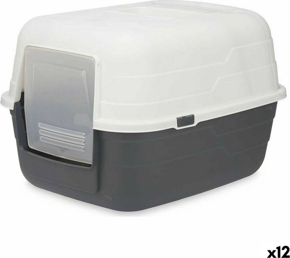 Mascow Kuweta dla Kotów 48 x 32 x 38 cm Szary Antracyt Plastikowy 12 Sztuk