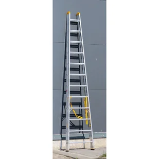 ALVE Aluminiowa drabina dwuczęściowa FORTE, 2x12 szczebli, wysokość 3,37m 558025 - Drabiny - miniaturka - grafika 1