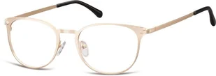 Sunoptic Okulary oprawki damskie kocie oczy stalowe 992H złote - Okulary korekcyjne, oprawki, szkła - miniaturka - grafika 1