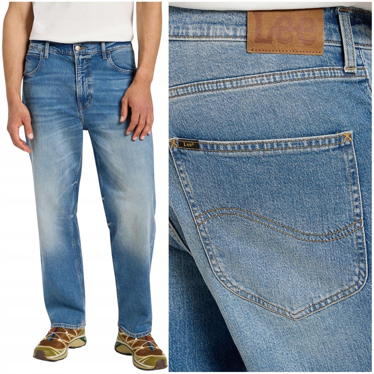 Lee ASHER LOOSE STRAIGHT Charlie bardzo luźne spodnie jeansowe W30 L32