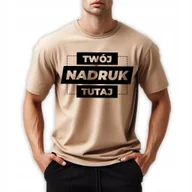 Piżamy damskie - PIŻAMA MĘSKA Persol Twoje Zdjęcie PIASKOWY TSHIRT + CZARNE SPODENKI Rozm XL - miniaturka - grafika 1