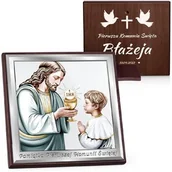 Pamiątka Pierwszej Komunii Świętej - Kwadratowy obrazek z nadrukiem dla chłopca na I Komunię Świętą - miniaturka - grafika 1