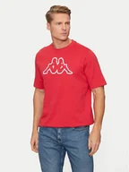 Koszulki męskie - Kappa T-Shirt Logo Korpo Cromen 303HZ70 Czerwony Regular Fit - miniaturka - grafika 1
