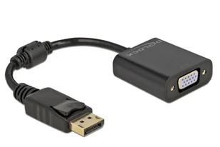 DeLOCK 61006 adapter kablowy 0,15 m DisplayPort VGA (D-Sub) Czarny - Adaptery i przejściówki - miniaturka - grafika 1