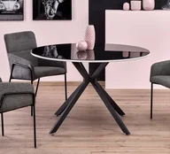 Stoły - Elior Szklany stół Adelo - czarny - miniaturka - grafika 1