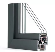 Okna - Okno plastikowe PCV Gealan Linear Okna balkonowe rozwierne + rozwierno-uchylne (ruchomy słupek) 1200x2000 - miniaturka - grafika 1