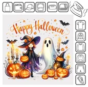 Pasmanteria - Naprasowanka Halloween Duch Dynia Pomysł 18 do 20cm - miniaturka - grafika 1