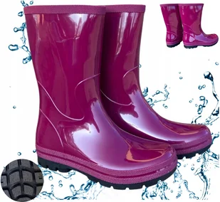 POLSKIE Kalosze Damskie wysokie gumowce robocze bordowe Lekkie Wygodne 39 - Kalosze damskie - miniaturka - grafika 1