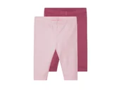 Spodenki dla niemowląt - Lupilu Leginsy niemowlęce z biobawełną 2 pary Różowy/fioletowy 50/56 - miniaturka - grafika 1