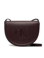 Torebki damskie - Calvin Klein Torebka Bold Ck Saddle Crossbody LV04F3221G Bordowy - miniaturka - grafika 1