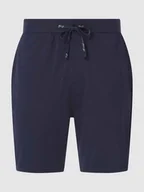 Spodnie sportowe męskie - Szorty z dzianiny dresowej z detalem z logo - miniaturka - grafika 1