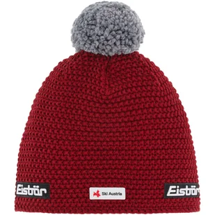 Czapka zimowa z wełną merino Eisbar Jamie Pompon MÜ SKA 043 bordowy - Czapki damskie - miniaturka - grafika 1
