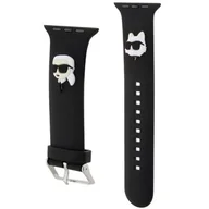 Akcesoria do smartwatchy - Karl Lagerfeld Pasek KLAWMSLKCNK Apple Watch 38/40/41mm czarny/black strap 3D Rubber Karl&Choupette Heads - miniaturka - grafika 1