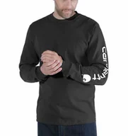Koszulki męskie - Koszulka Carhartt Logo Long Sleeve Black XL - miniaturka - grafika 1