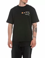 Koszulki męskie - Replay Męski T-shirt M6505, 098 Black, L, 098 BLACK, L - miniaturka - grafika 1