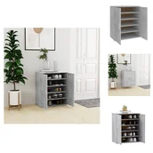 Szafki na buty - vidaXL Szafka na buty betonowa szara 60x35x70 cm materiał drewnopochodny - Półki i szafki na buty - miniaturka - grafika 1