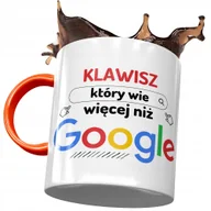 Kubki - Kubek Pomarańczowy dla Klawisza Który Wie Więcej z Nadrukiem ze Zdjęciem + Opakowanie na prezent (wzór 02) - miniaturka - grafika 1
