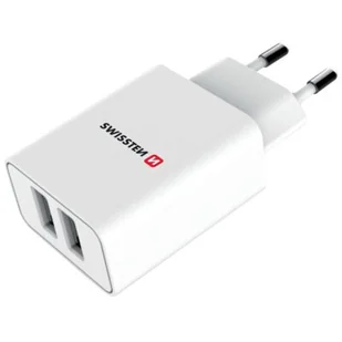 Swissten Ładowarka do sieci 2x USB 2,1 A + USB-C kabel 1,2 m 22053000) Biała - Ładowarki do telefonów - miniaturka - grafika 1