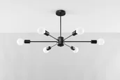 Lampy sufitowe - Sollux Lighting Żyrandol LANGO 6 czarny - miniaturka - grafika 1